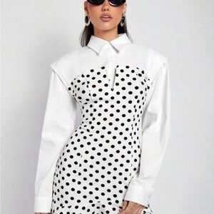 Chic Polka Dot Long Sleeve Dress